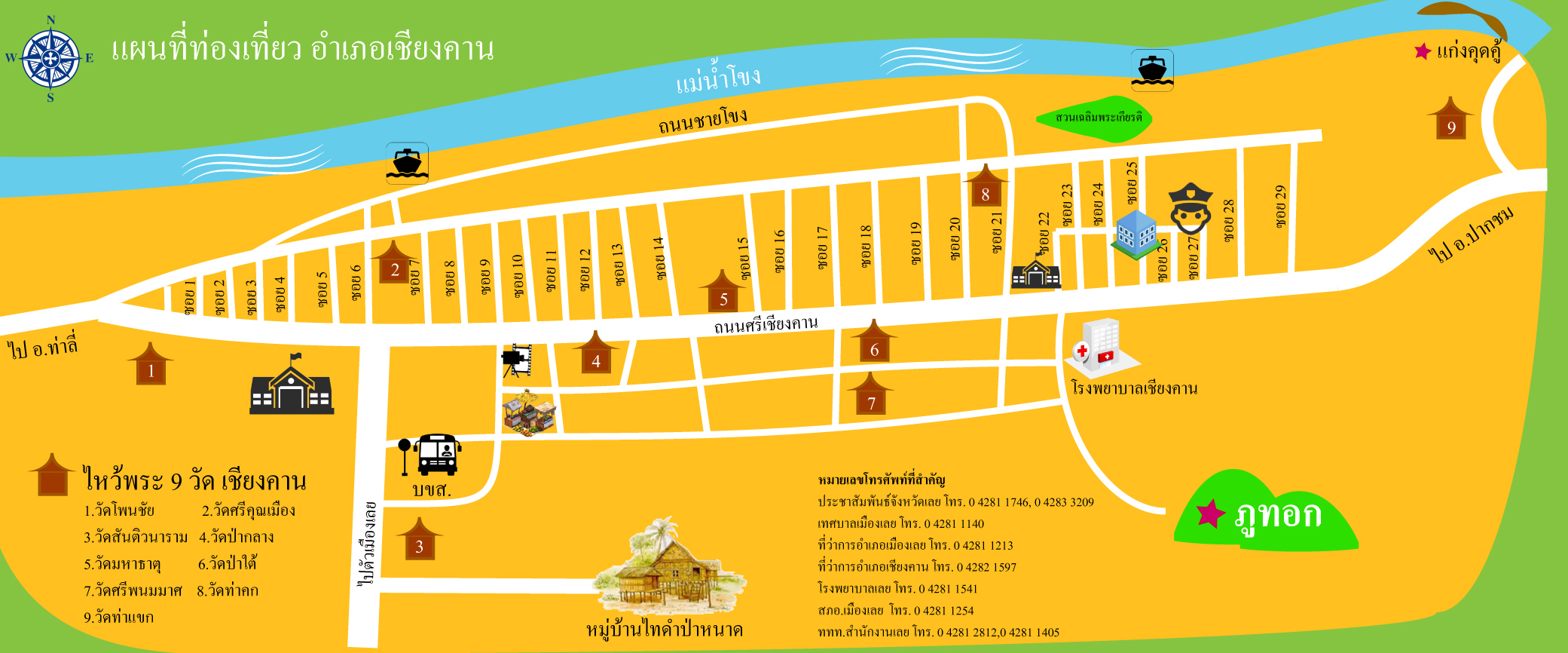 แผนที่ท่องเที่ยวเชียงคาน